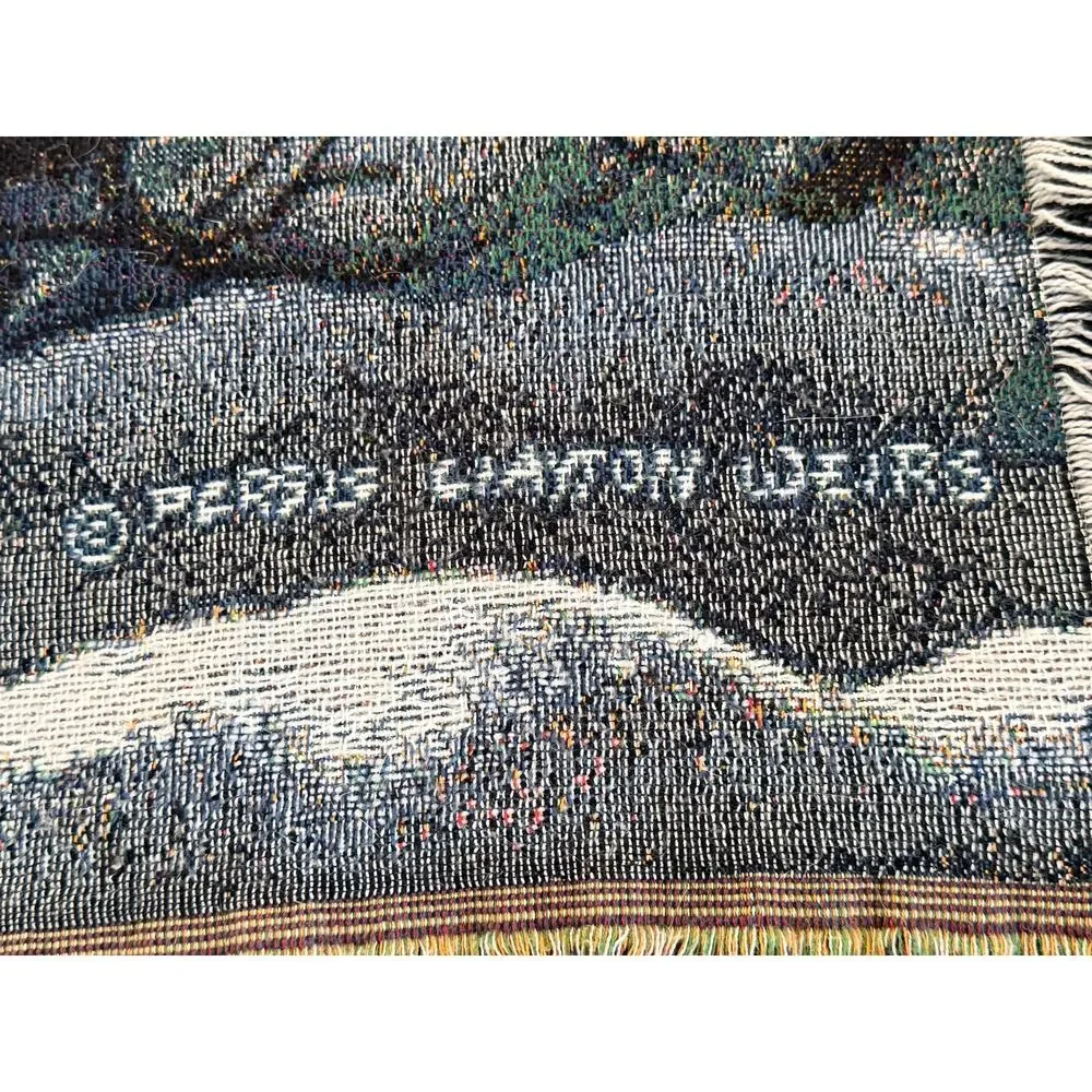 Persis Clayton Weirs Wolf Tapestry Throw Blanket | Moonlit Wolves Woven Afghan